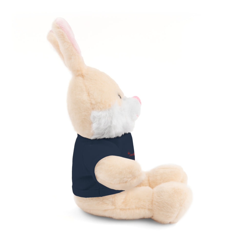 Plush Bear with “I am with you always.” — Matthew 28:20 Custom Tee – Soft Brown Teddy Gift