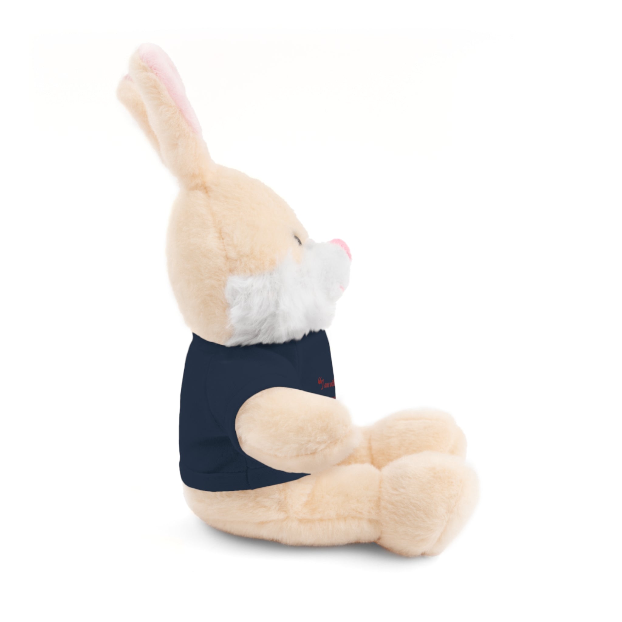 Plush Bear with “I am with you always.” — Matthew 28:20 Custom Tee – Soft Brown Teddy Gift